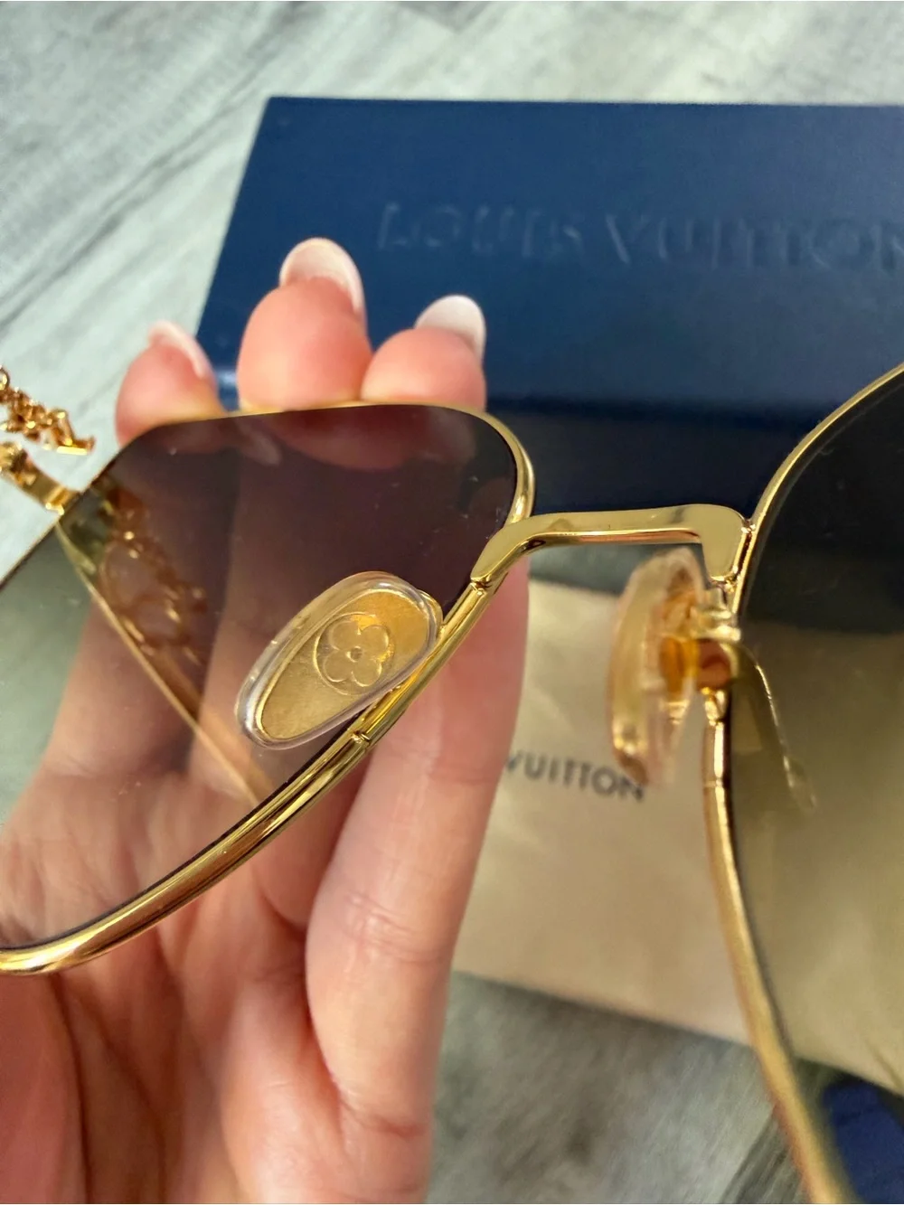 Louis Vuitton Gold Frame Brown Gradient Women's Sunglasses